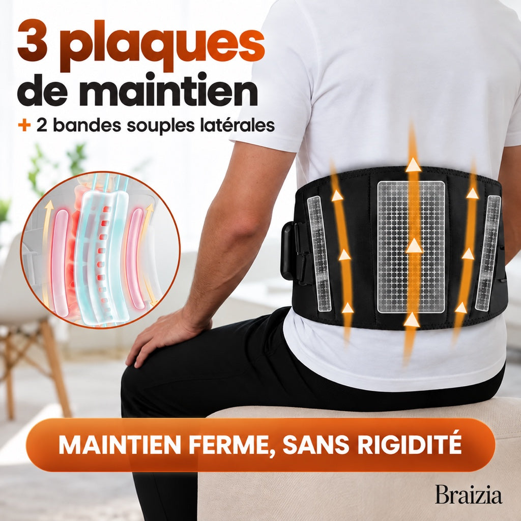 Trois plaques de maintien et deux bandes souples laterales